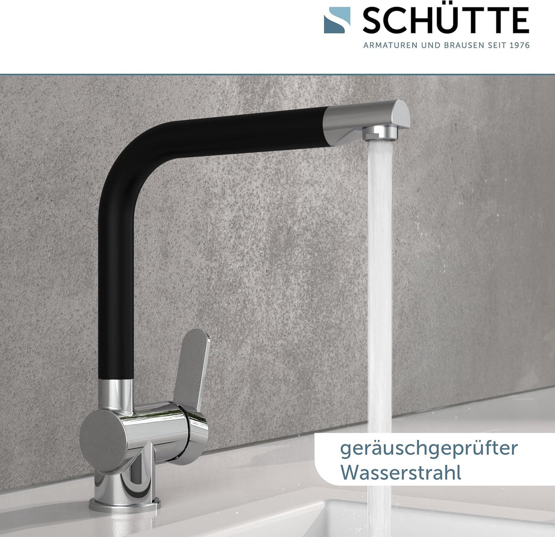 SCHÜTTE 79856 RIO 360° schwenkbare Küchenarmatur, Spültisch Armatur mit hohem Auslauf Küche, Einhebe