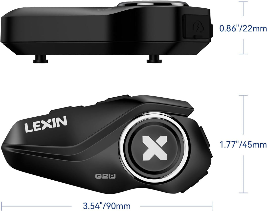 LEXIN G2 2X Motorrad Bluetooth Headset, Helm Kommunikationssystem für 2 bis zu 6 Personen in Reichwe