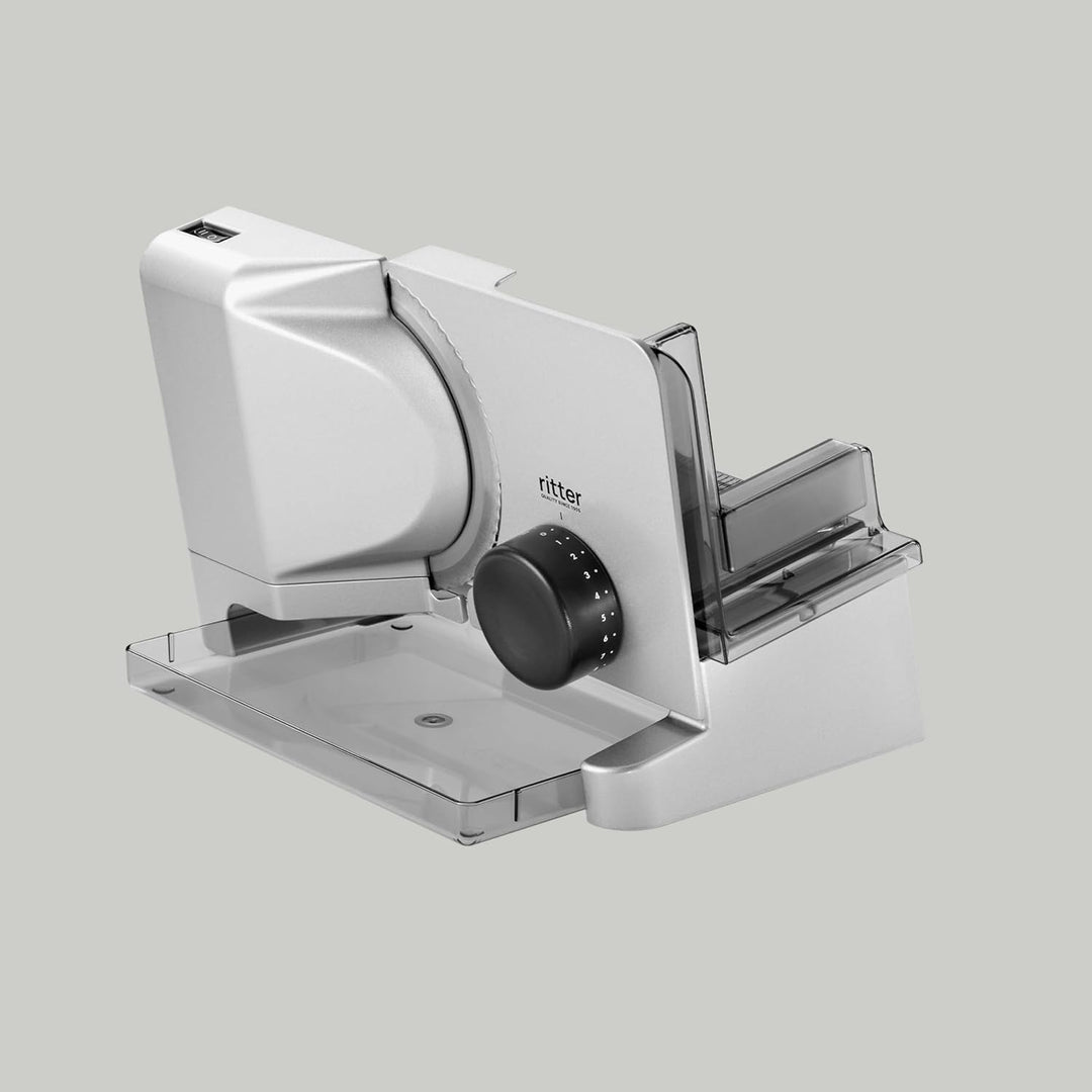 ritter Allesschneider E 16, elektrischer Allesschneider mit ECO-Motor, made in Germany, Silbermetall