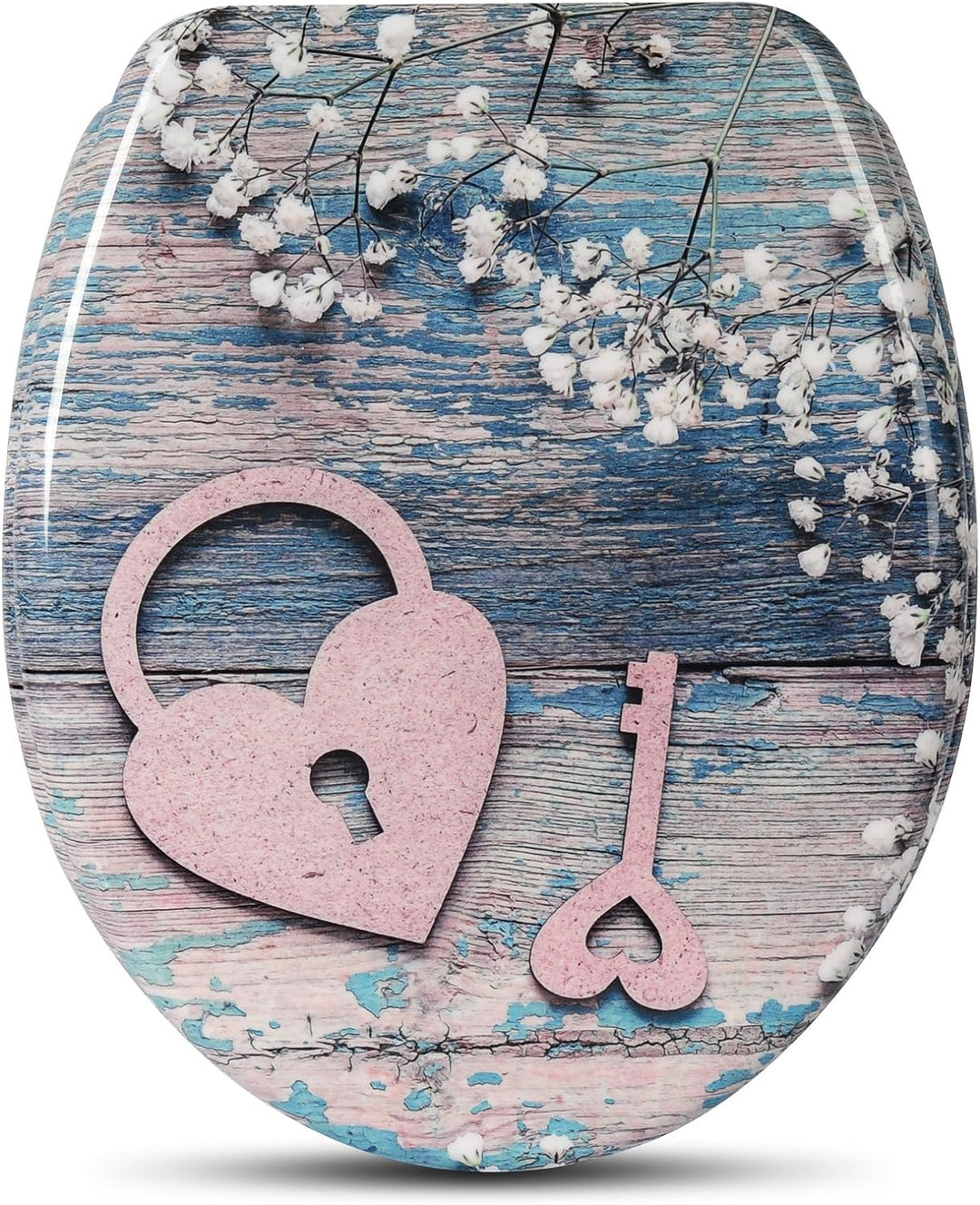WOLTU WC Sitz mit Absenkautomatik,Toilettensitz Motiv,Toilettendeckel aus Duroplast,Stable Klodeckel