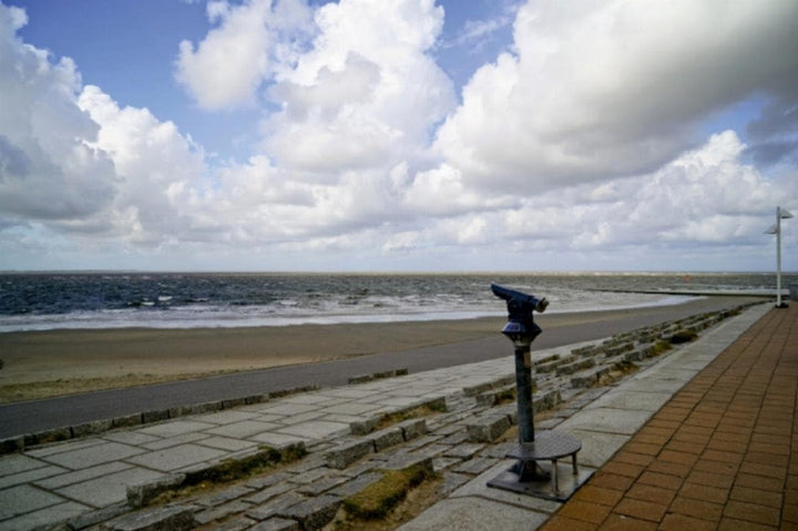 Premium Textil-Leinwand 75 x 50 cm Quer-Format Norderney - Wind und Wetter | Wandbild, HD-Bild auf K