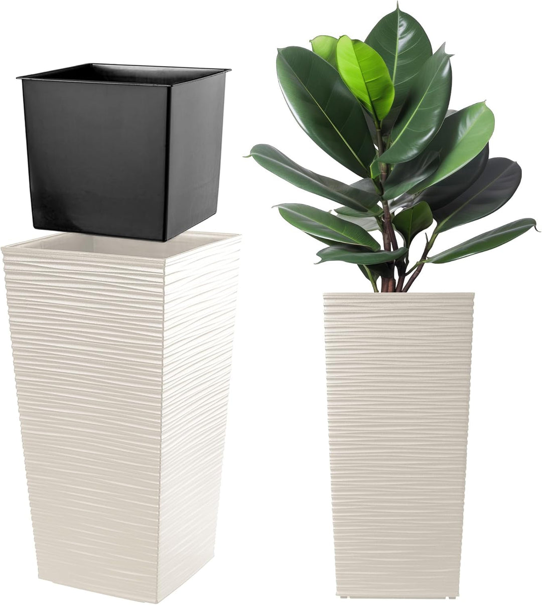 KADAX Blumentopf, Blumenkübel aus Kunststoff, Pflanzkübel für Blumen, Innen- und Aussenbereich, Gart