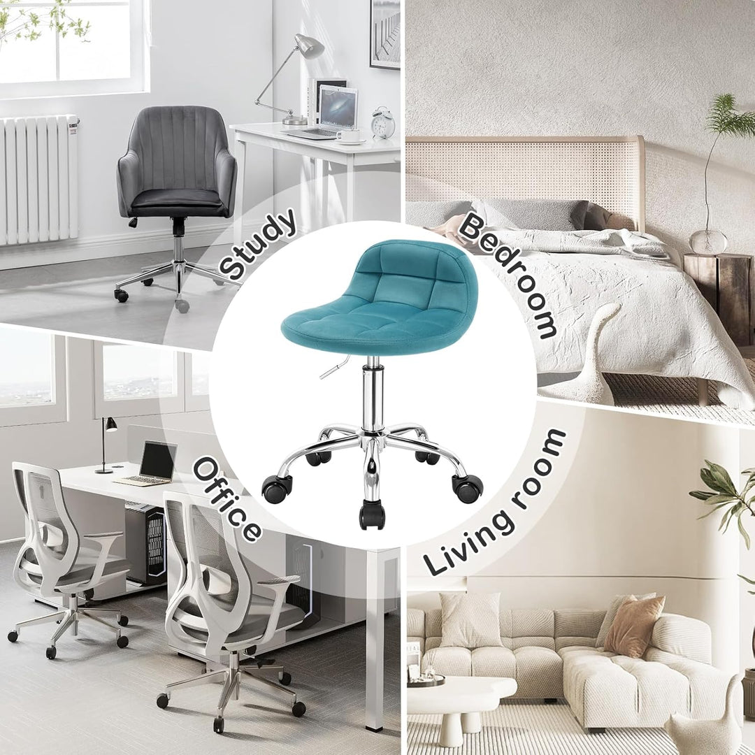 WOLTU Bürohocker mit Rollen, Schminktisch Stuhl höhenverstellbar, Rollrocker mit niedriger Rückenleh