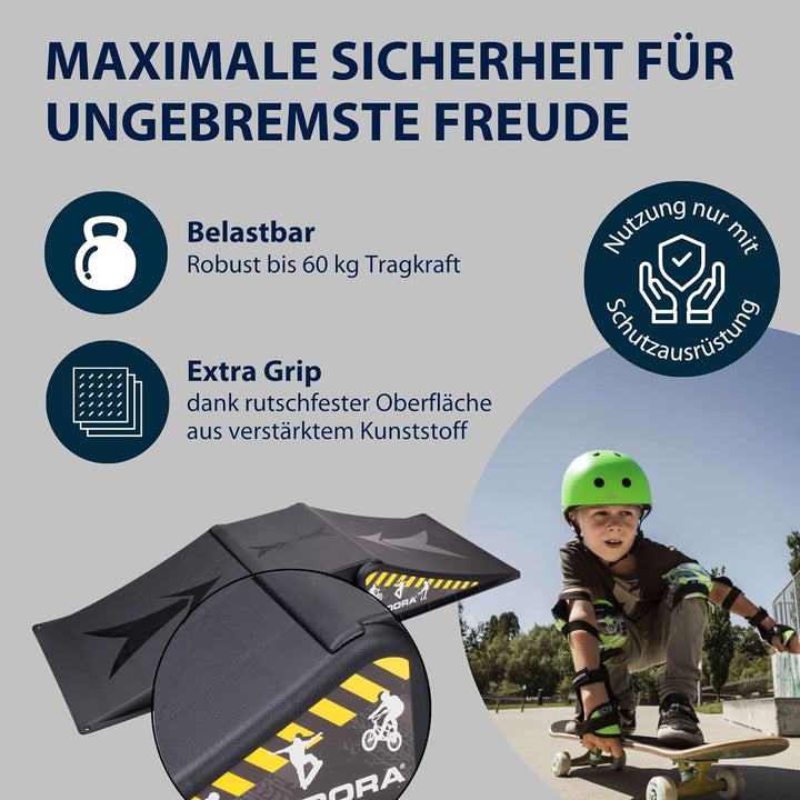 HUDORA Skateboard Skater Rampe, schwarz Set