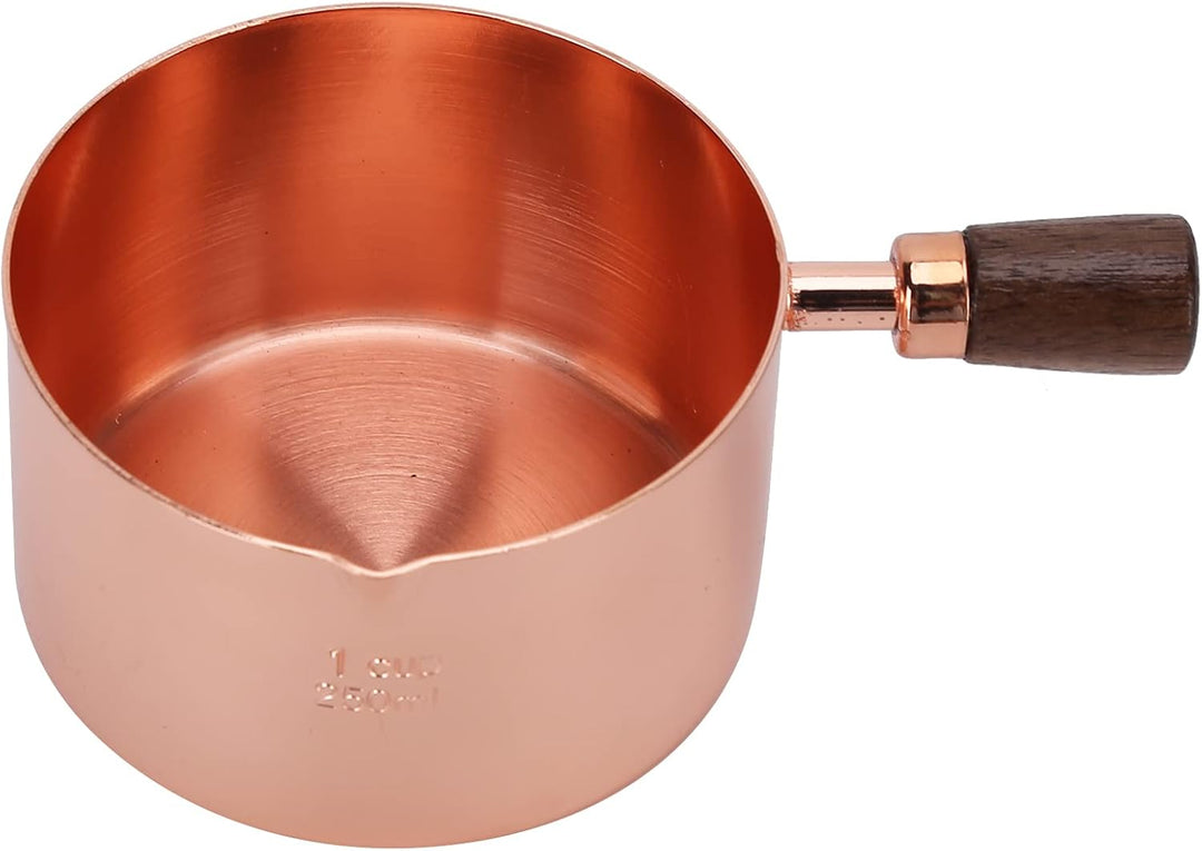 Mini Saucenpfännchen, Roségoldener Edelstahl Butterwärmer Pfanne Antihaft Stieltopf mit Ausgiesser u