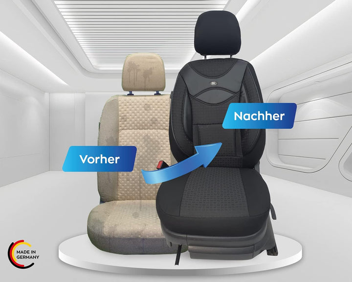 BREMER SITZBEZÜGE Mass Auto Schonbezüge kompatibel mit VW Polo 6 AW Fahrer & Beifahrer Set ab 2017 /