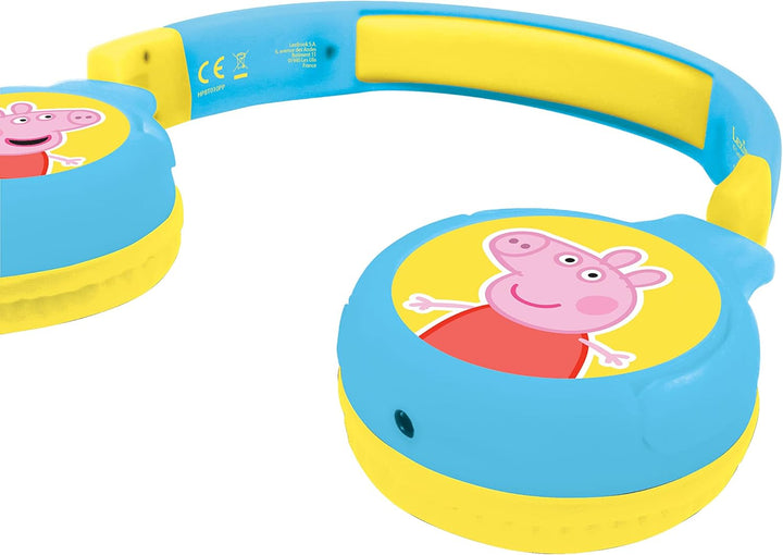 Lexibook, Peppa Pig, 2-in-1-Bluetooth-Kopfhörer für Kinder, Stereo drahtlos/kabelgebunden, kindersic