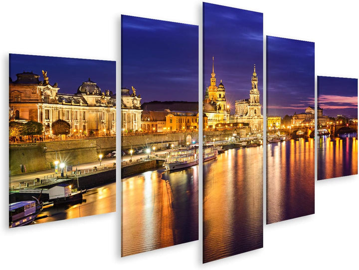islandburner Bild auf Leinwand Dresden Deutschland Skyline Downtown Elbe Fluss Bilder Wandbilder Pos