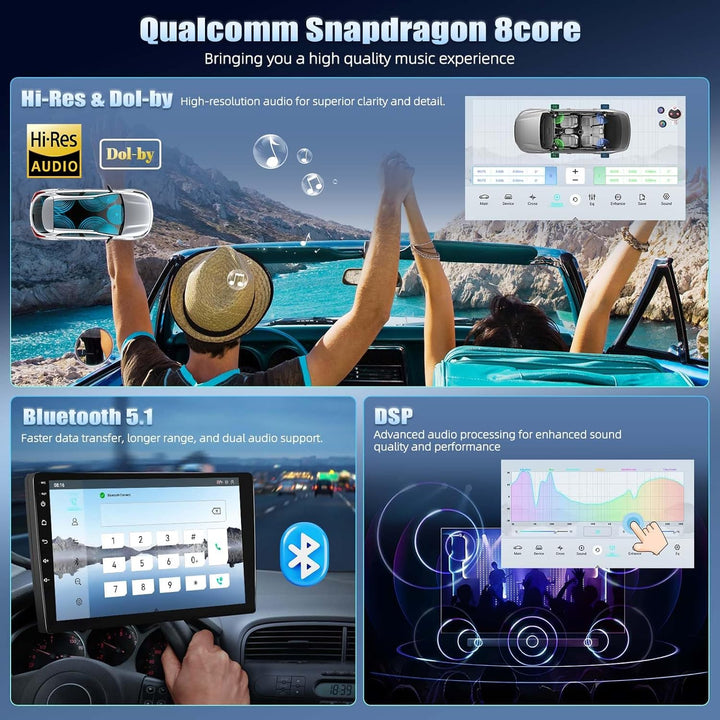 CAMECHO Android 15 Qualcomm 8 Core 4G+64G Autoradio für VW Polo 2011 2012 2013 2014 2015 2016 mit Ca