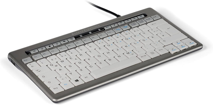 BakkerElkhuizen S-Board 840 Compact Tastatur, deutsches Layout QWERTZ, Kabelgebunden, Hellgrau/Weiss