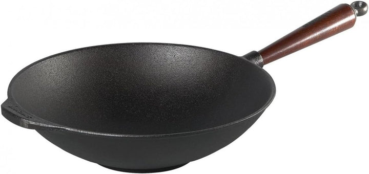 Wok Gusseisen Pfanne 30 cm Holzgriff Skeppshult