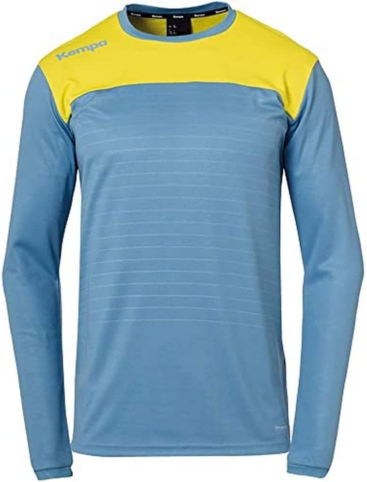 Kempa Herren Emotion 2.0 Langarmshirt Herren Longsleeve, Dove Blau/Limonengelb
