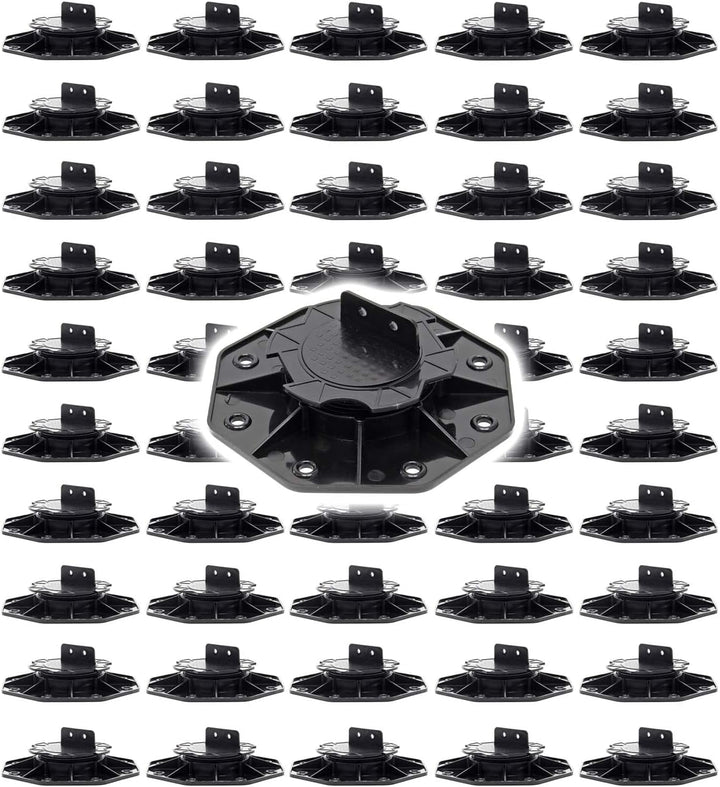 XPOtool Stelzlager Set 50-TLG. 2700kg Traglast Höhenverstellbare Stellfüsse 18-25mm Terrassendielen