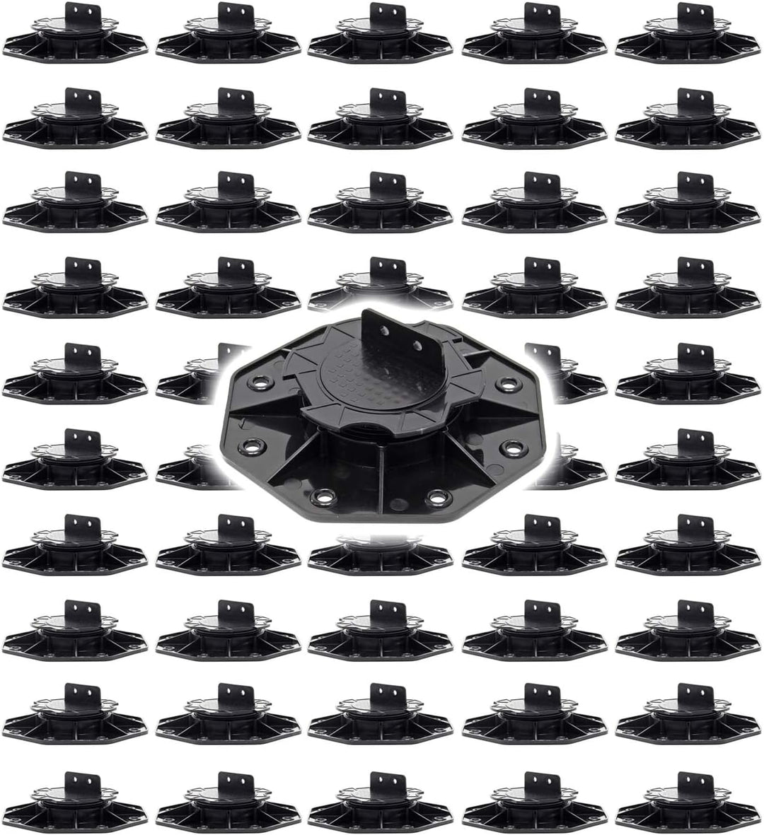 XPOtool Stelzlager Set 50-TLG. 2700kg Traglast Höhenverstellbare Stellfüsse 18-25mm Terrassendielen