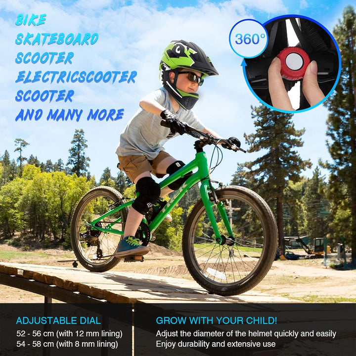 Lixada Kinderhelm, Kinder Fahrradhelm, Integrierter Helm mit Abnehmbarem Kinnschutz Kindersport Schu