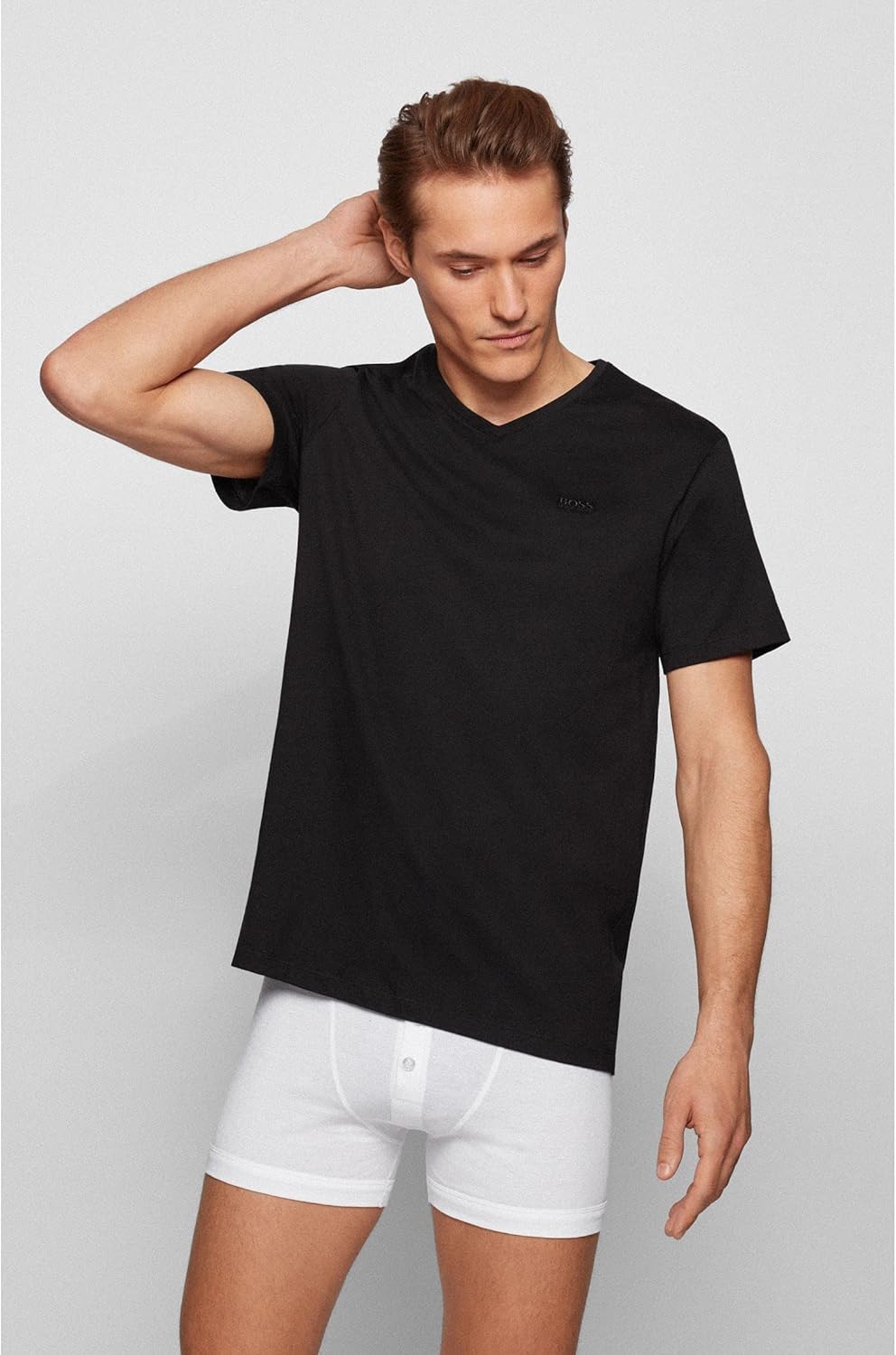 BOSS Herren Business Kurzarm Shirt T-Shirt 2P CO 2er Pack, S Black1