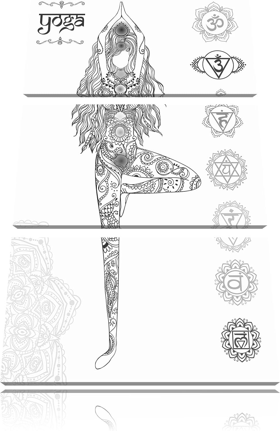 Pixxprint Yogafigur in der Tree Pose als Leinwandbild/Grösse: 3 Teilig (120x80 cm) cm/Wandbild/Kunst