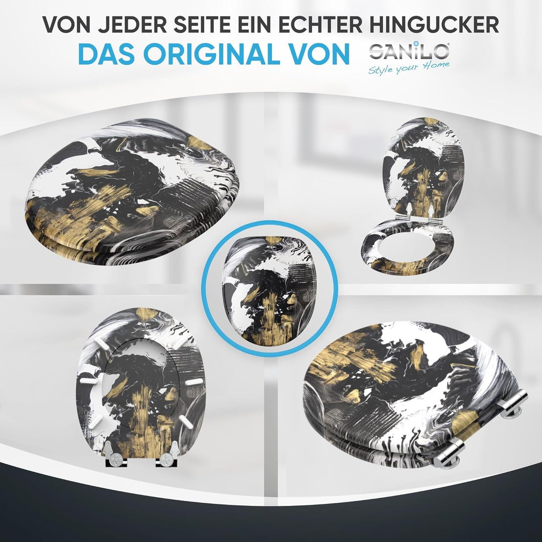 Sanilo WC Sitz mit Absenkautomatik, viele neue Toilettendeckel zur Auswahl, hochwertige Oberfläche,