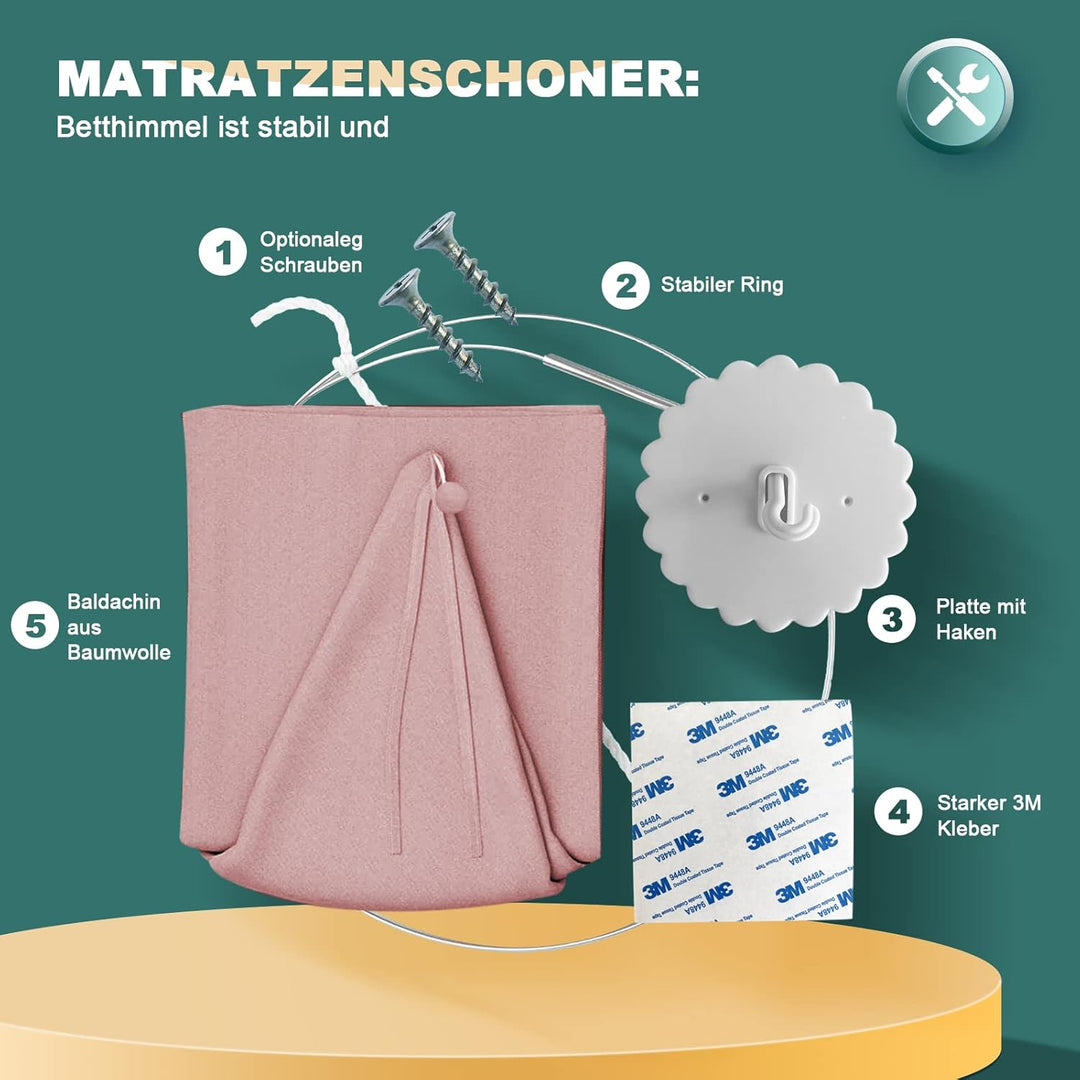 MRWiZMS Betthimmel | Baldachin Kinderzimmer | Himmel Babybett Kinder Schlafzimmer Dekoration für Höh