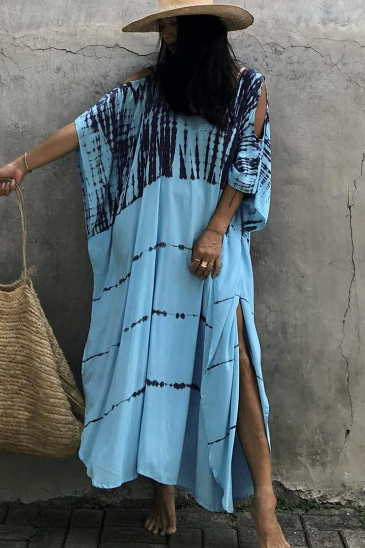 YouKD Sommer Long Kaftan Bohemian Loungewear Strandbadeanzug Aufdecken Maxikleid für Damen Einheitsg