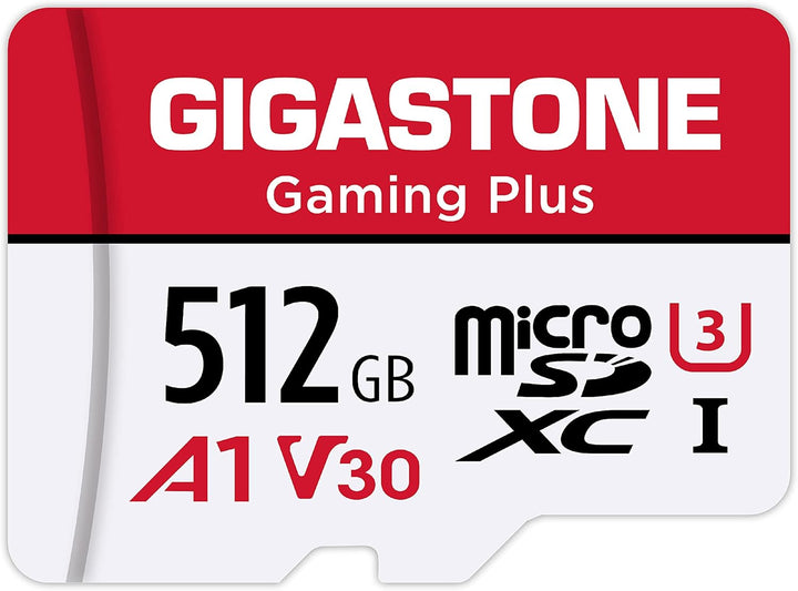 Gigastone Gaming Plus Micro SD Karte 512GB + SD Adapter, Kompatibel mit Switch, SD Karte Lesegeschwi