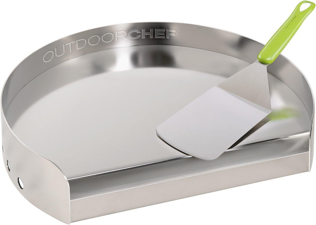 Outdoorchef Grillzubehör, Plancha Grillplatte, silber, 41x34,8x8,2 cm, 18.211.98 L Edelstahl Single,