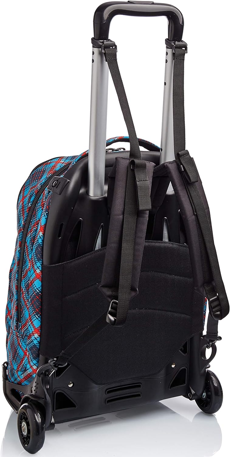 Invicta TROLLEY, Rucksack mit Trolleyfunktion, 3 in 1, Schulranzen mit Rollen, Abnehmbarer Rucksack,