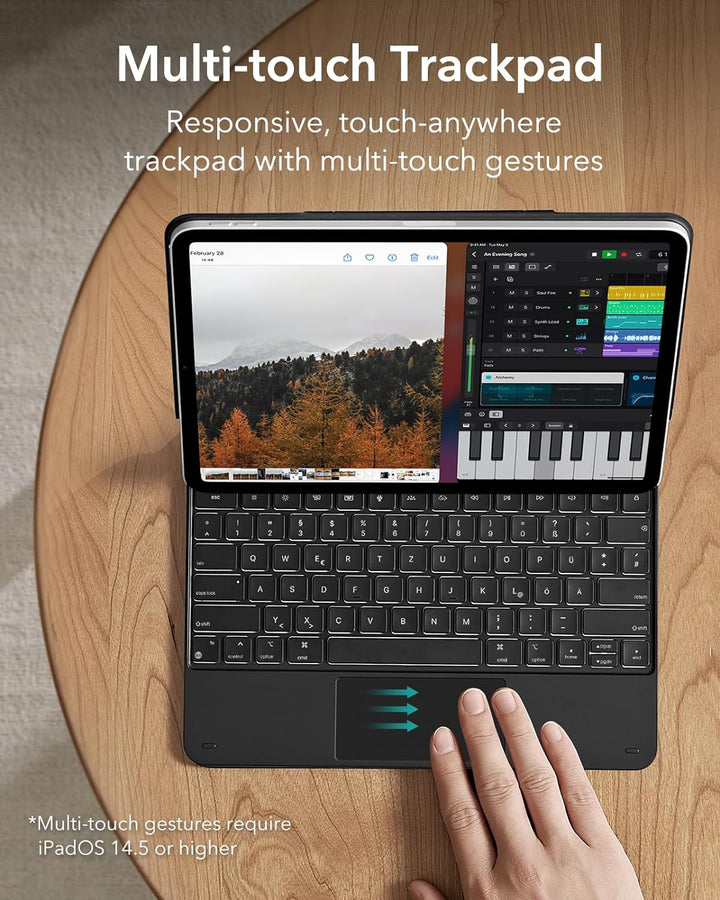 ESR Rebound Magnetische Keyboard Hülle, iPad Tastatur kompatibel mit iPad Pro 12.9 2022/2021, Freisc