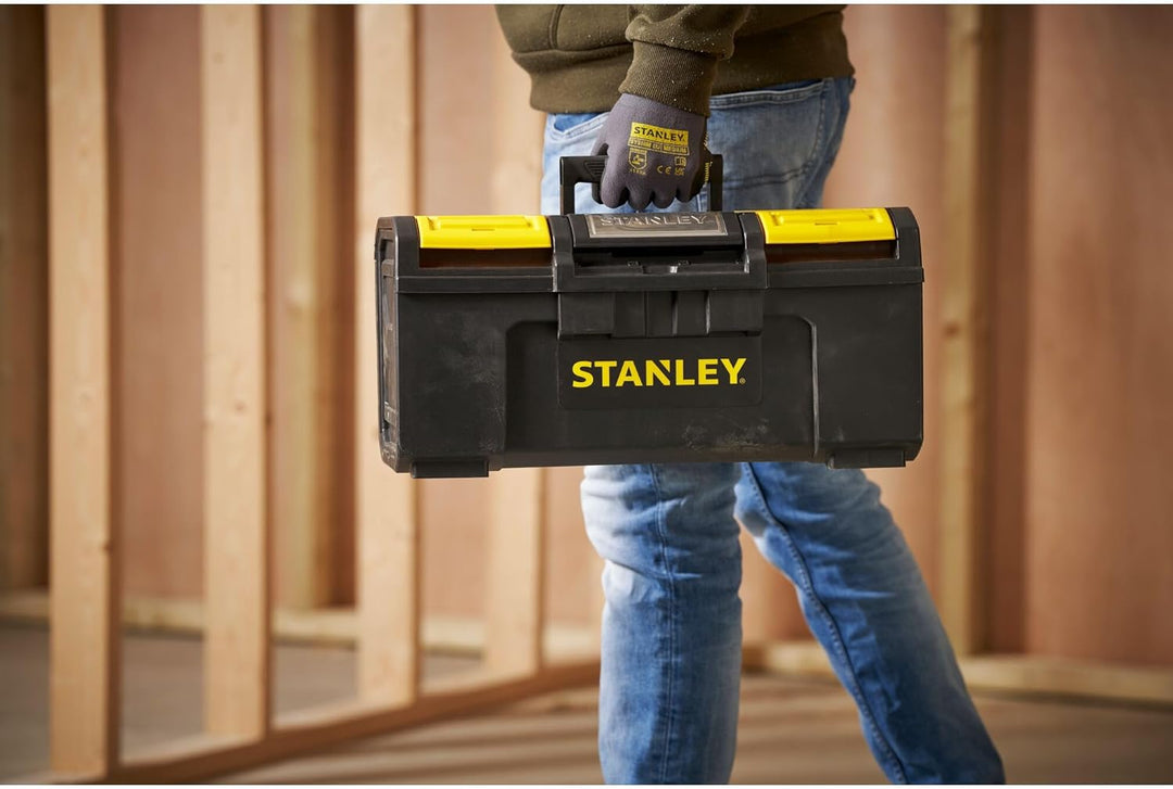 Stanley Werkzeugbox Basic (49 x 27 x 24 cm, Werkzeugorganizer mit Schnellverschluss, schwere Ausführ