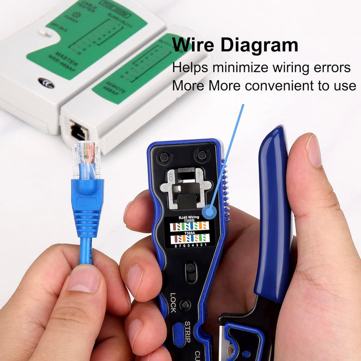 Brileine RJ45 Crimpwerkzeug-Set Cat5e Cat6 Crimpwerkzeug-Set Crimper Kit 6, Crimper Kit 6