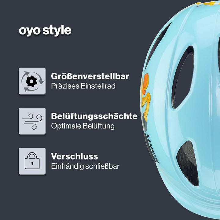 uvex oyo style - leichter Fahrradhelm für Kinder - individuelle Grössenanpassung - erweiterbar mit L