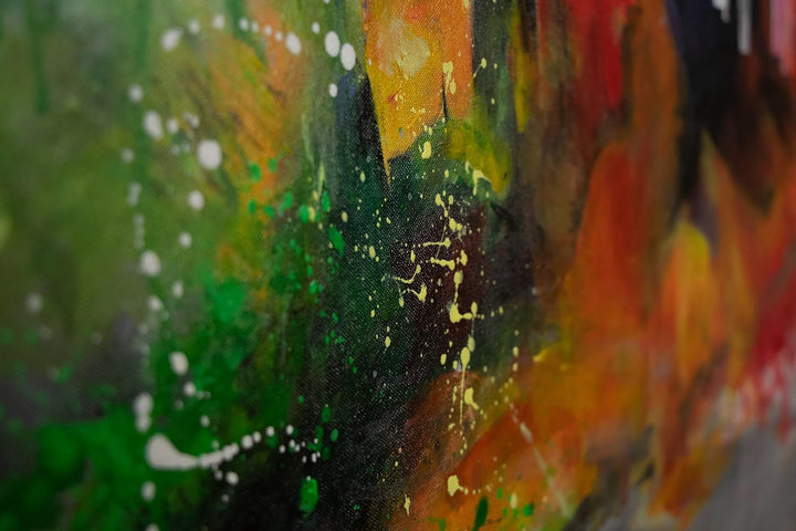 YS-Art Abstrakt Design Acryl Gemälde auf Leinwand Istanbul handgemalt Wandbilder Wohnzimmer modern W