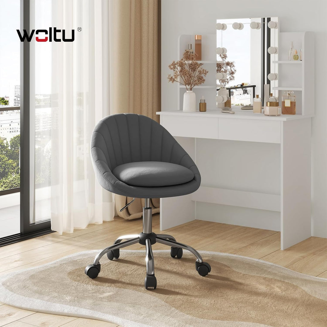 WOLTU Homeoffice Stuhl, Bürostuhl ergonomisch, Schminkstuhl drehbar, Drehstuhl mit Rollen, Schreibti