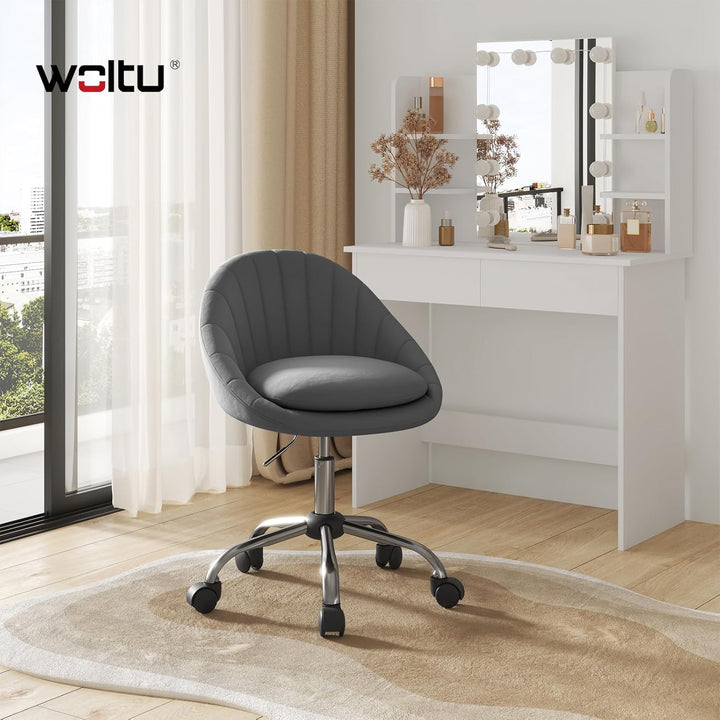 WOLTU Homeoffice Stuhl, Bürostuhl ergonomisch, Schminkstuhl drehbar, Drehstuhl mit Rollen, Schreibti