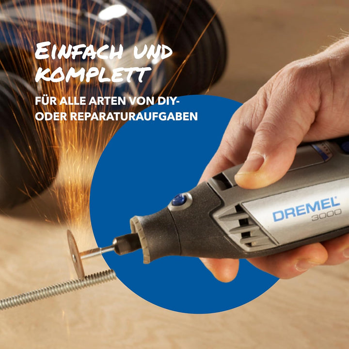 Dremel 3000 Multifunktionswerkzeug 130W, Set mit 1 Aufsatz, 25 Zubehörteilen, Variable Drehzal 10.00