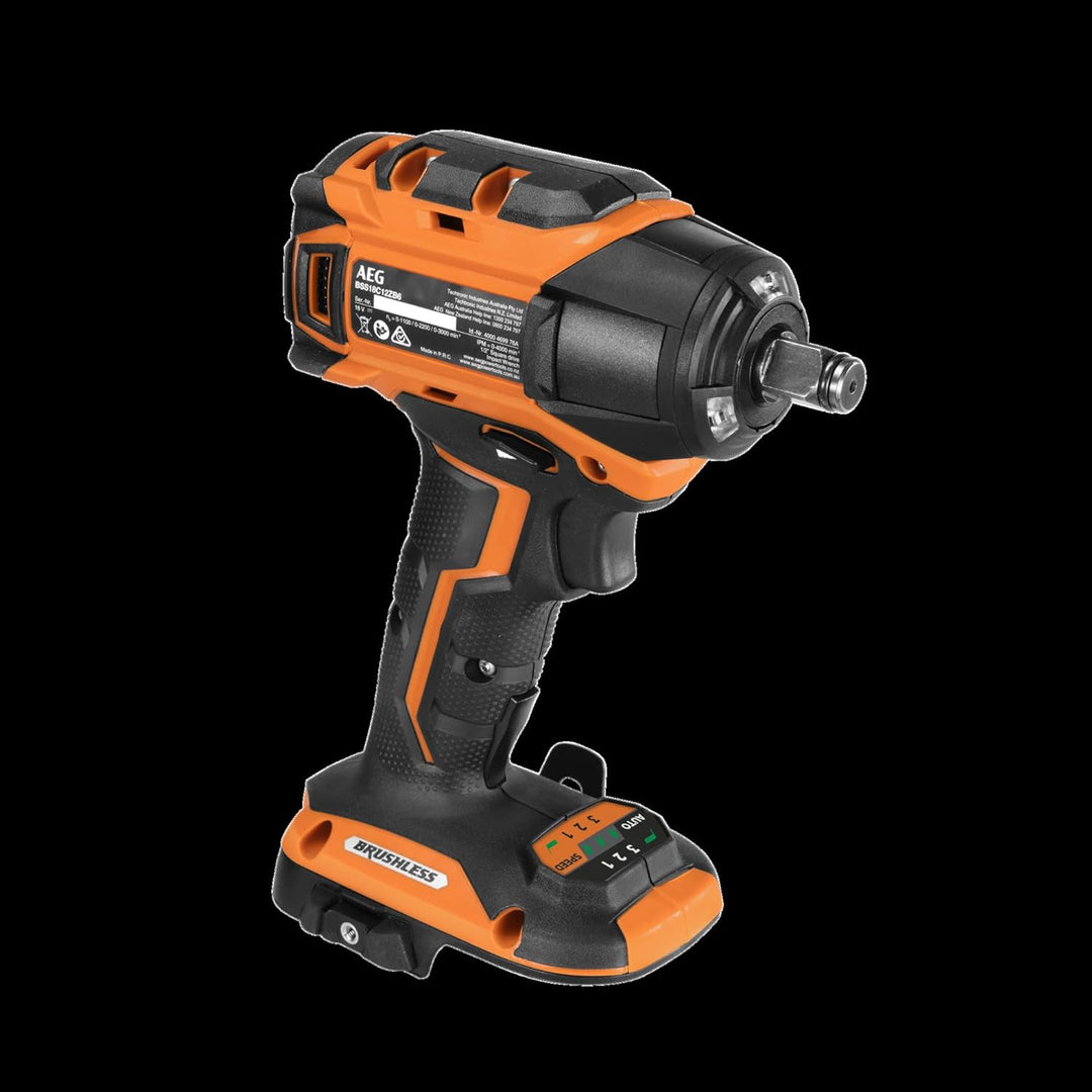 AEG 18 V PRO18V Brushless Akku-Schlagschrauber BSS18C12ZB6-0 (max. Drehmoment 300 Nm, 1/2 Zoll Vierk