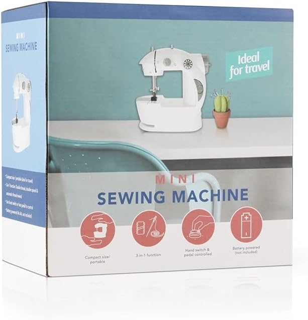 UMUZI CLEANING Mini Nähmaschine mit Pedal, Tragbare 670g Nähmaschine für DIY Anfänger, Kleine 3-Gäng