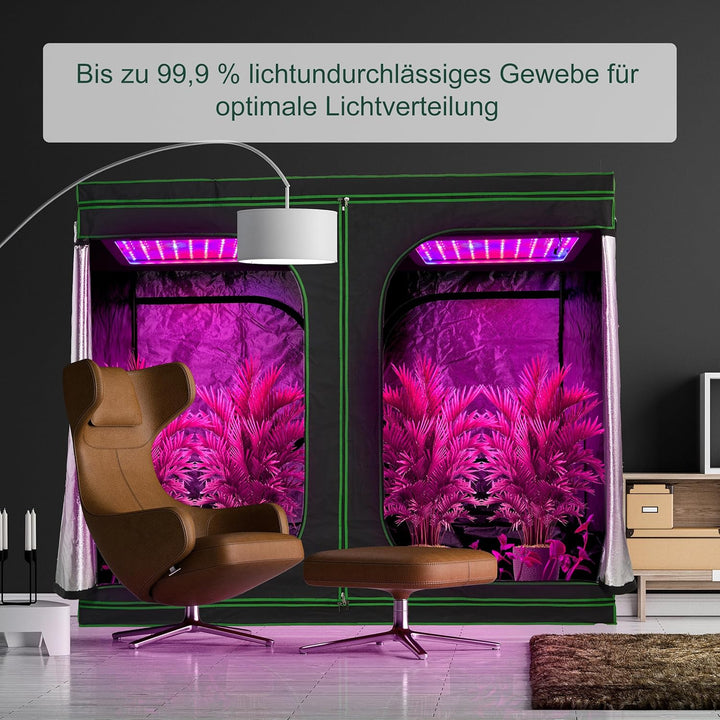 Relaxdays Growbox, HxBxT: 120x60x60 cm, Pflanzen Anbau, Reflexionsfolie innen, verdunkeltes Zuchtzel