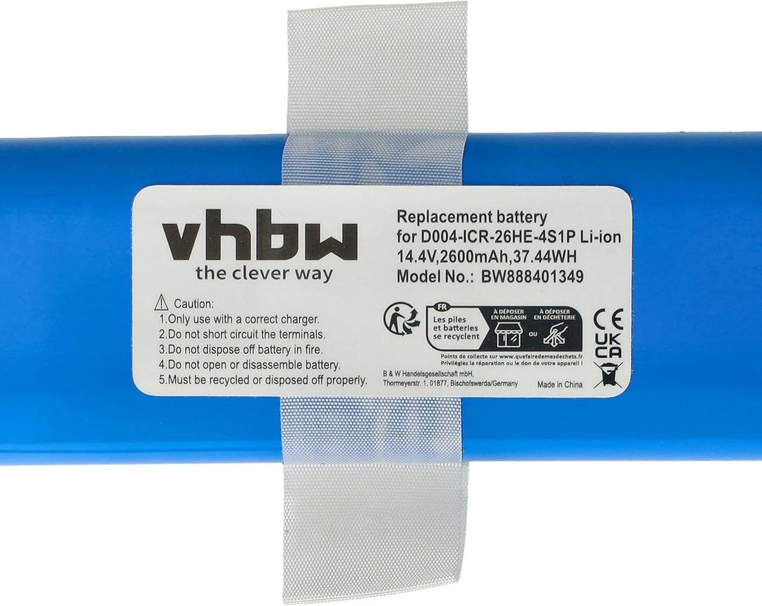 vhbw Akku kompatibel mit Qihoo 360 S6 Home Cleaner Heimroboter (2600mAh, 14,8V, Li-Ion)