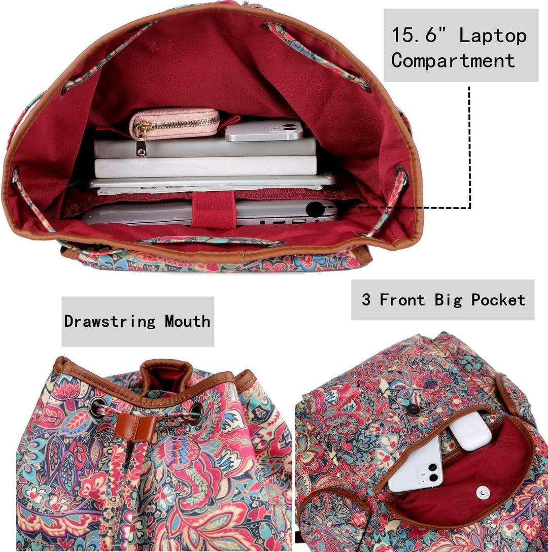 Baosha Grosse Frauen Laptop Rucksack 15.6 Zoll College School Rucksack Reise Wandern Rucksack mit Fr