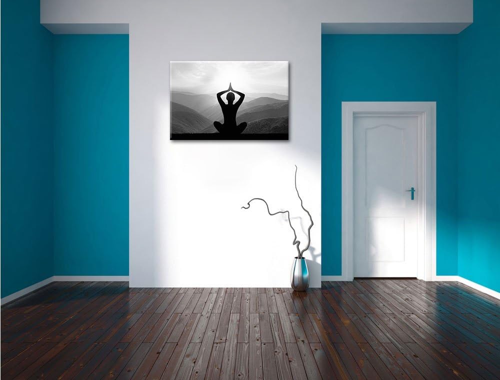 Pixxprint Yoga und Meditation als Leinwandbild/Grösse: 100x70 cm/Wandbild/Kunstdruck/fertig bespannt