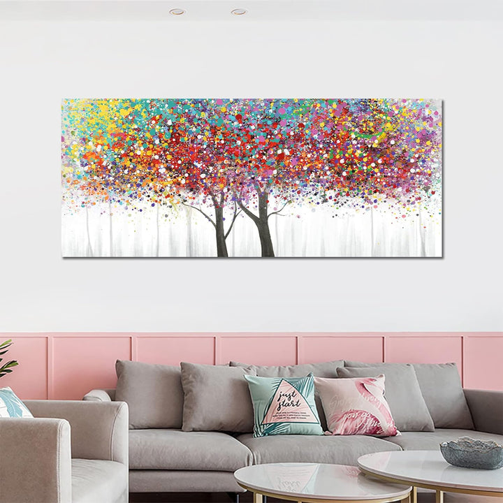 Bunter Baum des Lebens Mit Rahmen Leinwand Bilder Landschaft Leinwand Malerei Gemälde Poster Foto Bi