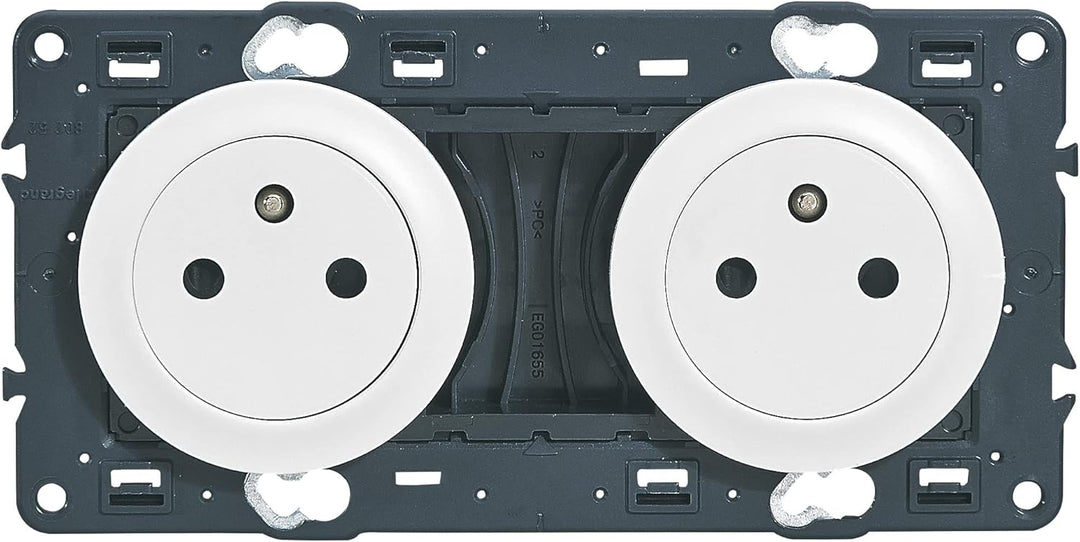 Legrand Céliane Doppel-Steckdose, mit Erde, weiss, weiss