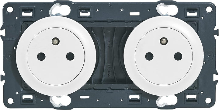 Legrand Céliane Doppel-Steckdose, mit Erde, weiss, weiss