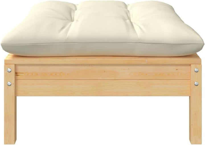 vidaXL 2-Sitzer-Gartensofa mit Creme Kissen Massivholz Kiefer