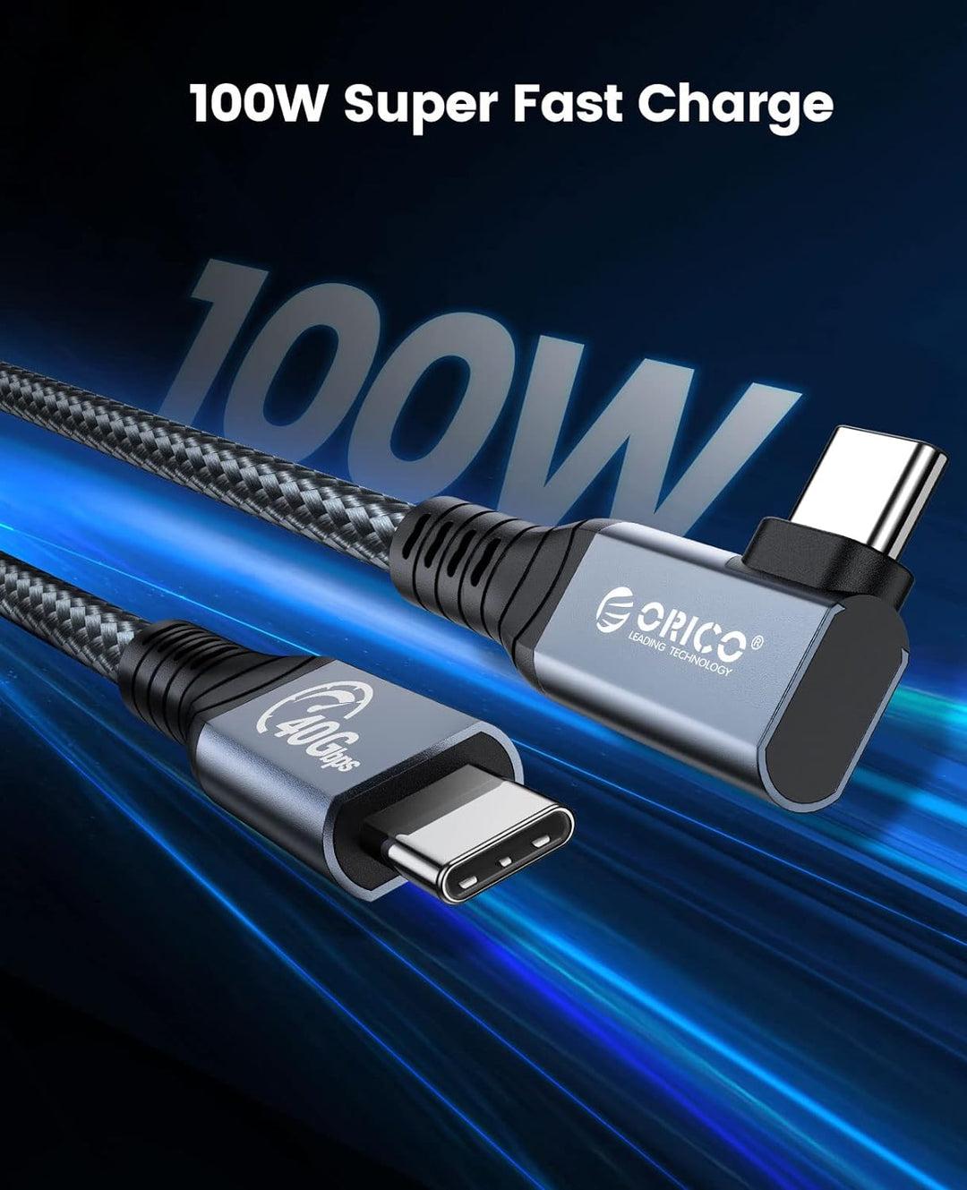 ORICO Kabel für Thunderbolt 4, Kompatibel mit Thunderbolt 3/USB4, Übertragungsrate 40Gbps, 8k@60Hz (