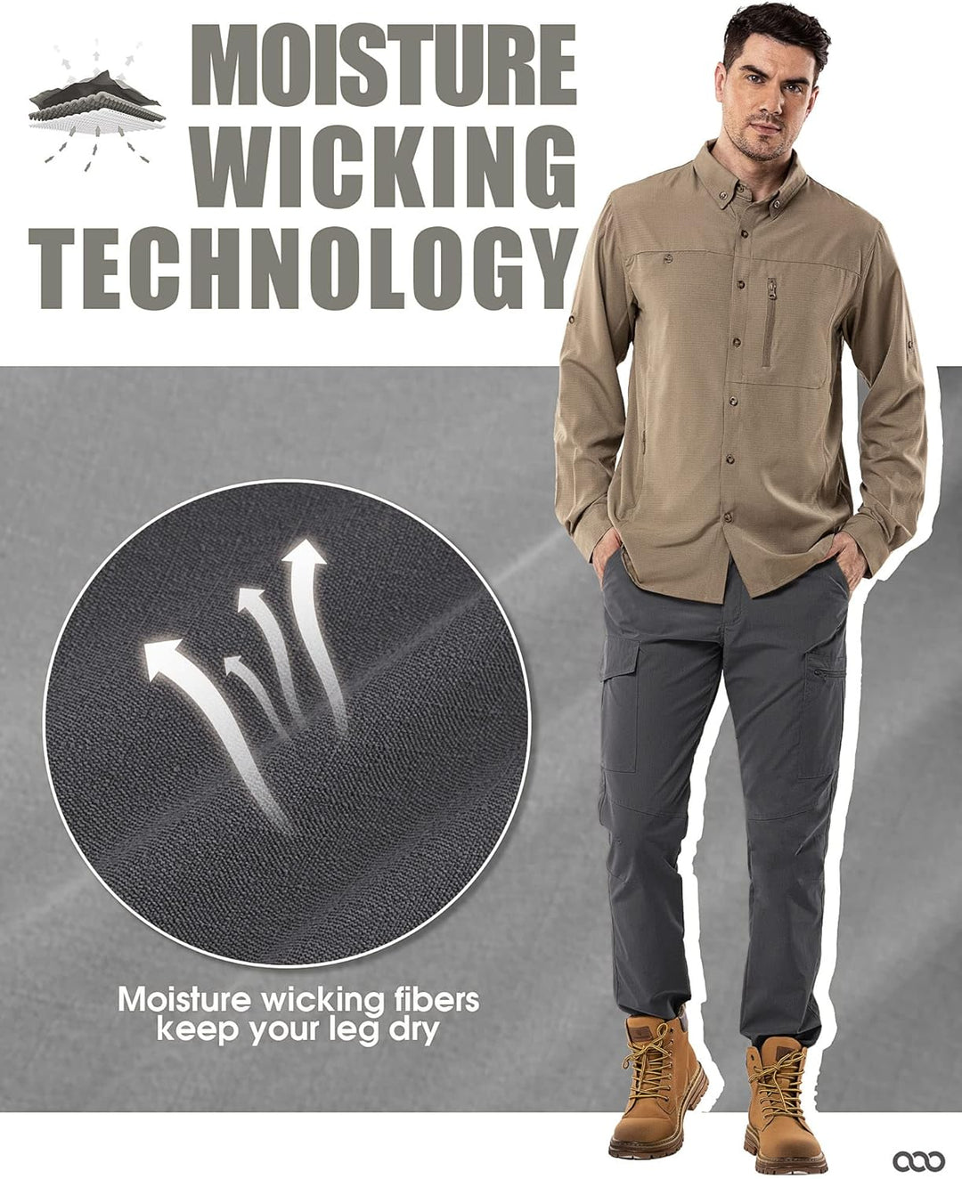 33,000ft Wanderhose Herren Wetterfest Outdoorhose Atmungsaktiv Cargohose Trekkinghose Winddichte Arb