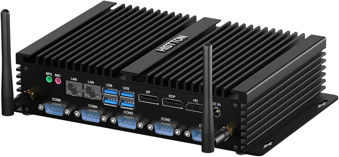 HISTTON Mini PC Lüfterlos Industrie PC Quad Core i7-8550U DDR4 16GB RAM 512GB SSD, 4 RS232 COM+2 RS2