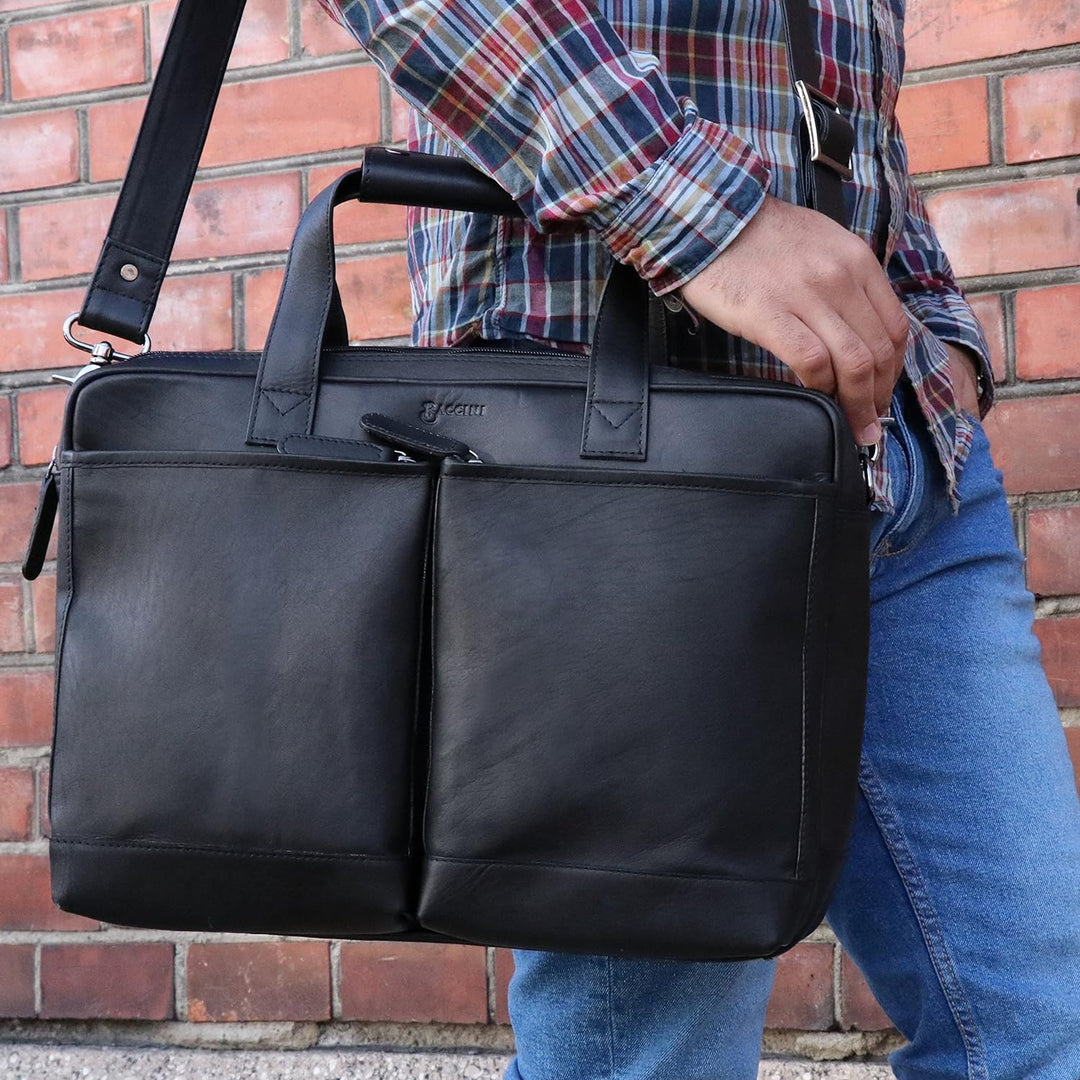BACCINI Laptoptasche MARCO aus Premium Leder I Business-Tasche gross für Herren 15 Zoll Laptop-Fach