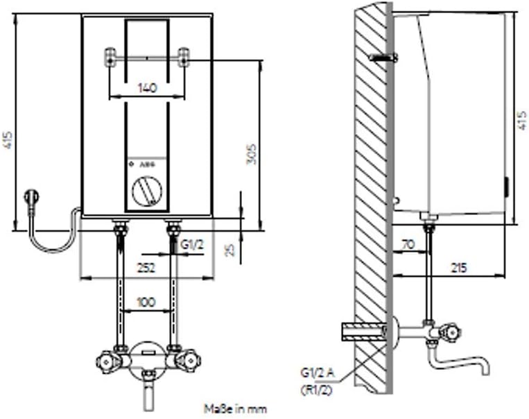 AEG druckloser Kleinspeicher Hoz 5 Basis, Übertischboiler 5 Liter Niederdruck, steckerfertig, 2 kW,